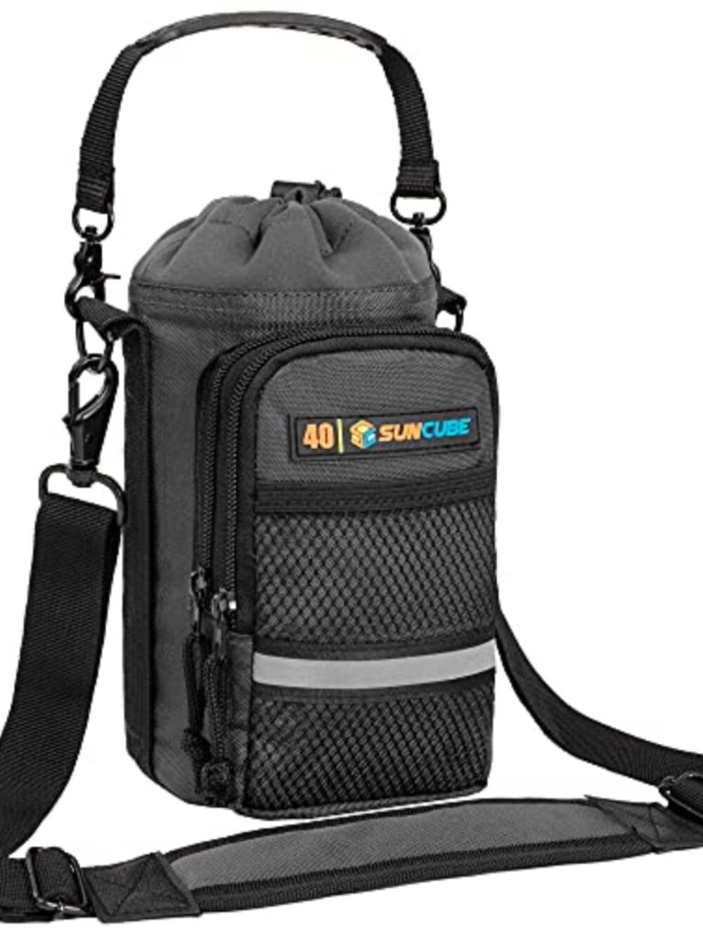 Insulated Water Bottle Carrier Bag with Strap Crossbody Sling 40oz